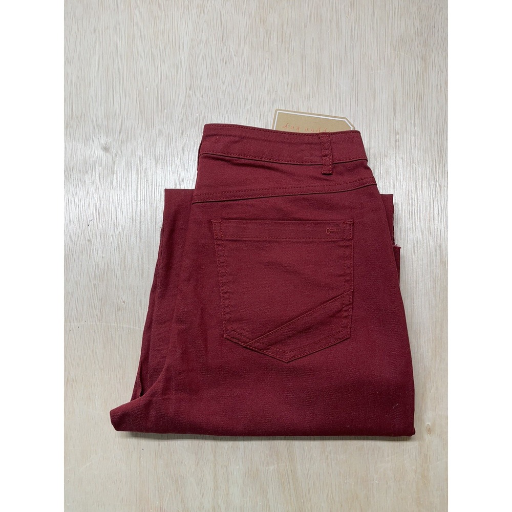 Copper Key High Rise Flared Wide Raw Hem Fray Stretch 5 Pocket Red Jeans Size 7